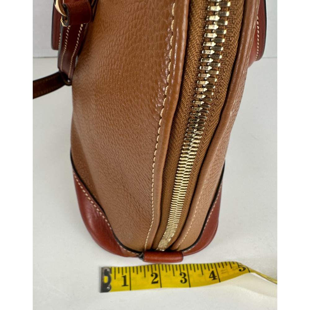 Dooney & Bourke Pebble Grain Zip Zip Satchel Tan Brown Purse Leather Handbag - Picture 9 of 16